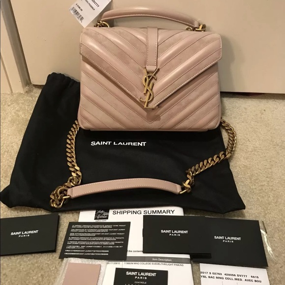 SOLD Monogram Medium College Suede Chain Crossbody - Picture 4 of 8